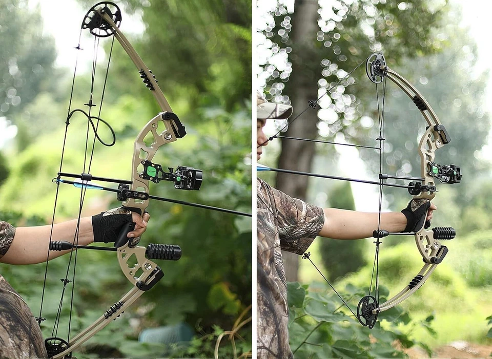 US Compound Bow Set 30-55lbs Adjustable Archery Bow Hunting Shooting Target RH - Image 2 of 4
