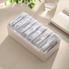 RayHenry Cable Organizer Box with 7 Clear Switch Case, Desktop Charger White