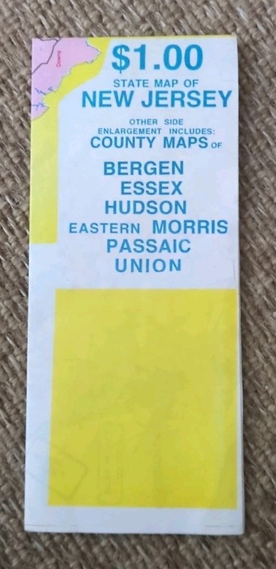 1996 Map Of New Jersey - Bergen, Essex, Hudson, Passaic, Union Counties