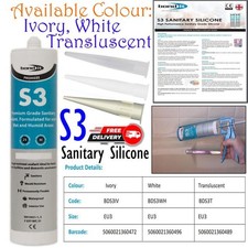 S3 Grade Sanitary Silicone Sealant Bath Sink Shower Anti Mould Fungal Resistant