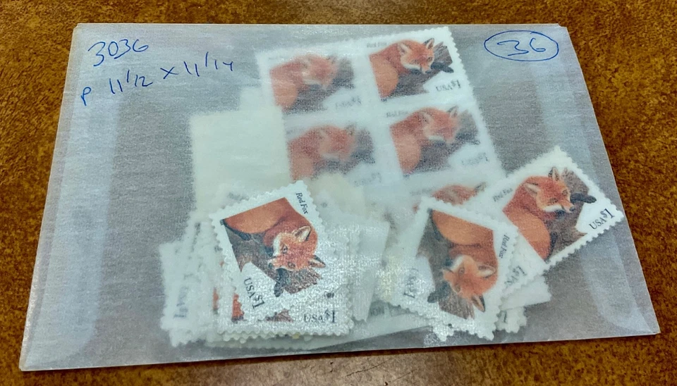 Estampilla de Estados Unidos Scott #3036 Red Fox $1 XF MNH - 50 singles Foto 2 de 3