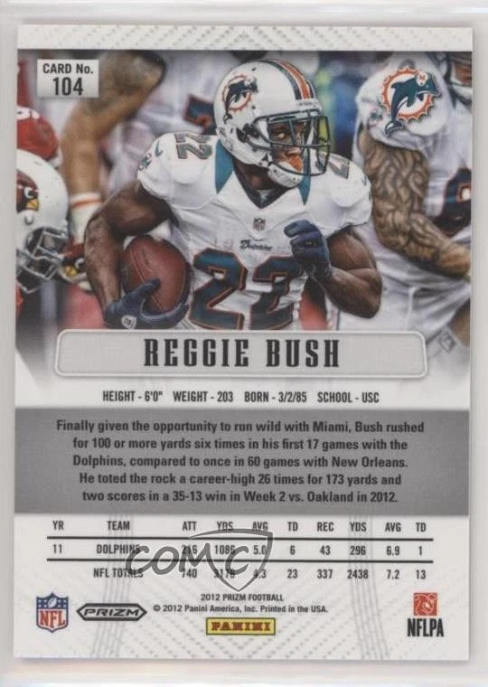 2012 Panini Prizm Silver Prizm Reggie Bush #104 - Image 2 of 2