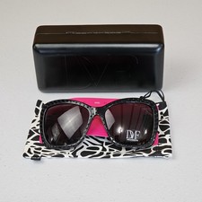 NEW Diane von Furstenberg Black Sunglasses w/ Rhinestones Gold Accent Georgia