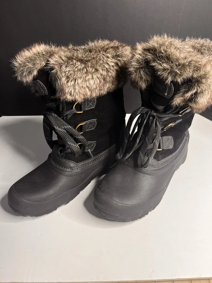 Khombu Botas Mujer 10 M The Slope Invierno Lluvia Nieve Botas 1056065 Negro Piel Sintética Foto 2 de 4