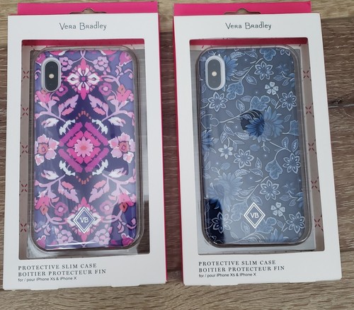NIB LOT OF 2 Vera Bradley iPhone Xs & X Slim Cell Phone Case - Floral