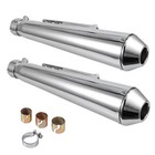 2X Universal Motorcycle Exhaust Silencer Pipe Muffler Short Megaphone Cafe Racer