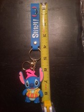 New Disney Stitch Innertube PVC Keychain Backpack Clip Keyring Pendant Wristlet