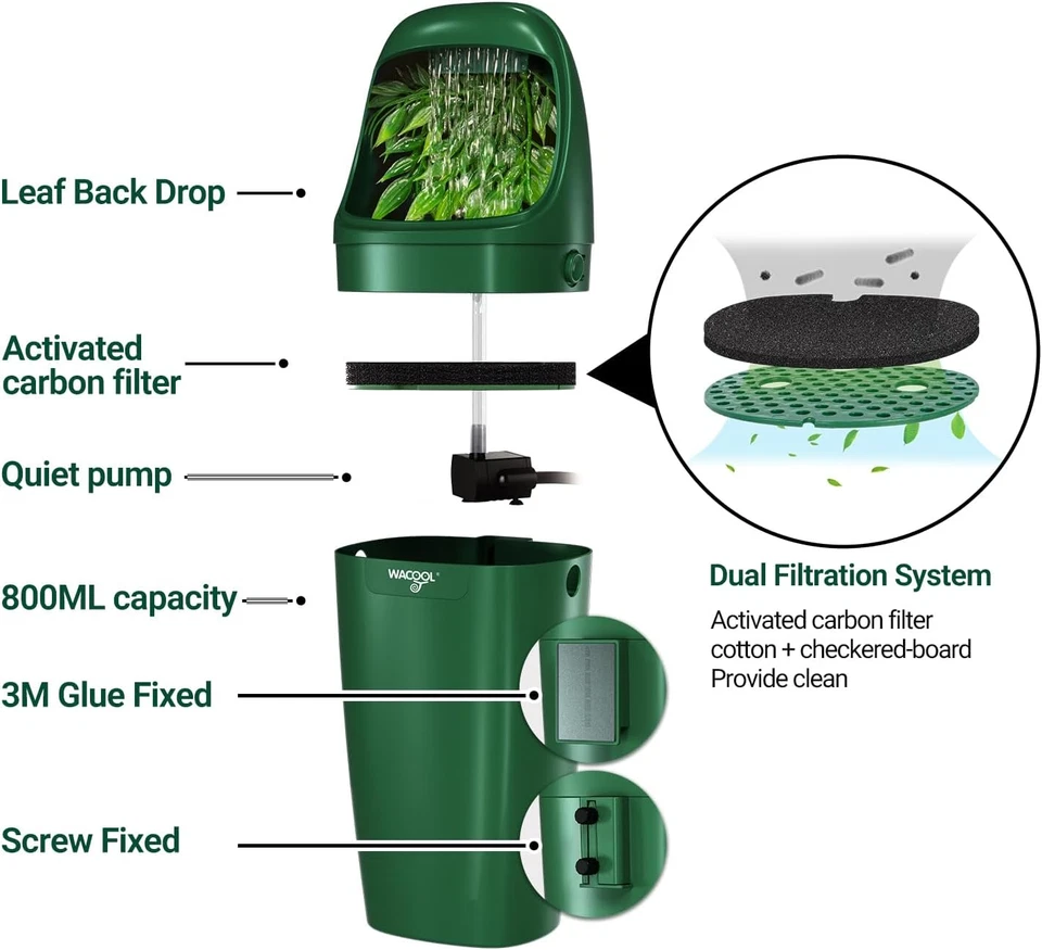 Wacool Reptile Water Dripper Chameleon Drinking Fountain Water Dispenser, Automa - Image 3 of 4