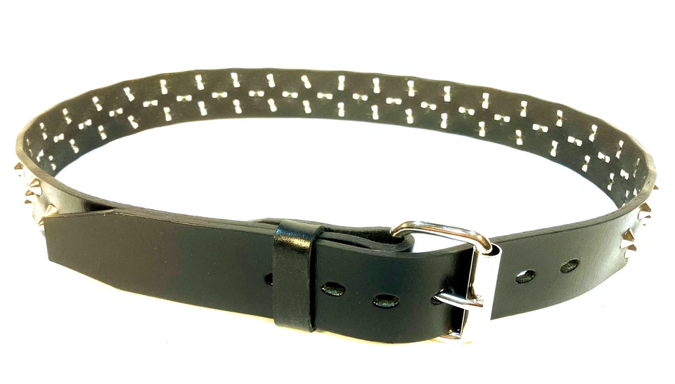 HECHO EN AUSSIE Cono Pico Tachonado CUERO Cinturón Tachuelas Cintura Pantalones Vaqueros RATAS TRASERO Foto 4 de 4