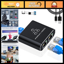 Gigabit Ethernet Splitter 1 to 2, RJ45 Network Adapter for Cat 8/7/6/5e/5 Cables