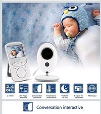 Baby Monitor Camera Night Vision 2.4GHz Video Wireless Audio LCD Digital Talk