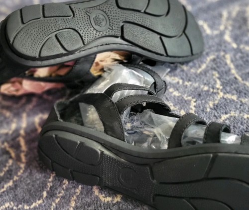 Born Womens Tripoli Sandal Size 7 black Leather Strappy Gladiator Fl Zip Up Shoe - Picture 10 of 11
