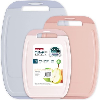 Microban Protection Cutting Board 3 Piece Set Stain & Odor/BPA Free