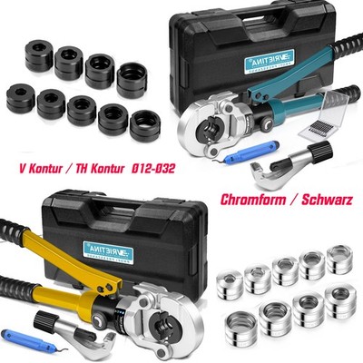 Presszange V-/ TH Kontur Ø12-32 Set Presswerkzeug für Kupferrohr Edelstahlrohr