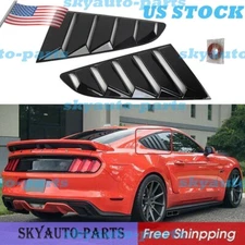 1/4 Quarter Black Side Window Louvers Scoop Cover Vent For 15-23 Ford Mustang US