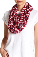  CEJON BEAUTIFUL STARRY CHEVRON INFINITY SCARF RED WHITE BLUE NEW