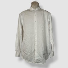 Alfani Men's White Classic Bedford Cord Dress Shirt Size 14-14.5 32/33