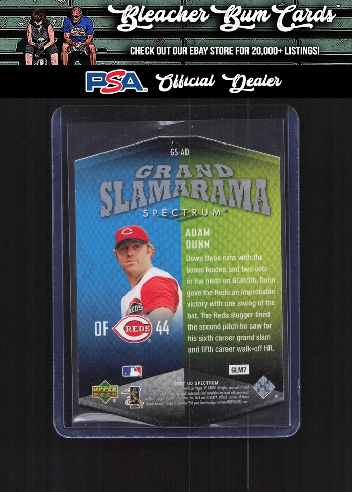 2007 Upper Deck Spectrum GS-AD Adam Dunn Grand Slamarama - Image 2 of 2