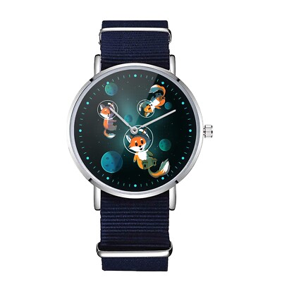 Space Fox Watch, Cute Astronaut Foxes in Galaxy Art, Funny Unisex Gift