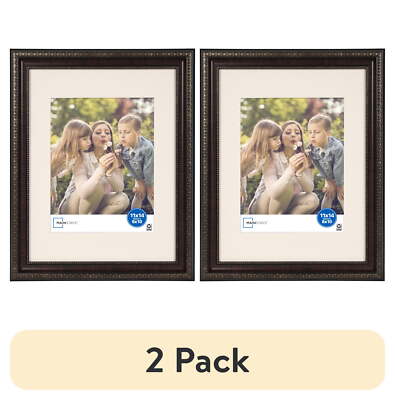 (2 pack) Mainstays 11x14 Matted to 8x10 Mahogany Decorative Wall Picture Frame