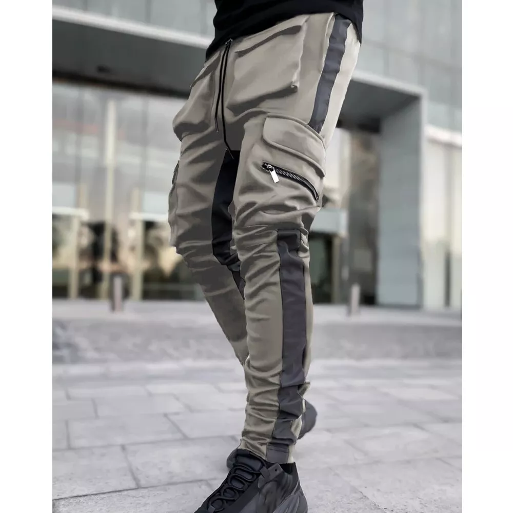 LZLRUN Reflective Striped Pants Men Brand Hip Hop Dance Fluorescent Trousers  Casual Harajuku Night Sporting Jogger (S) Black at Amazon Men's Clothing  store