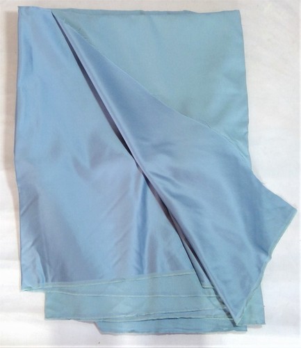 Light Blue Satin Backed Medium Weight Fabric - 5 Yards x 55" Wide - Picture 2 of 2