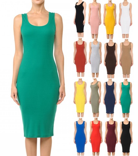 Women's Basic Sleeveless Tank Dress 