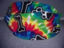 PAW PRINT & DOG BONES TIE DYED SUPER SOFT INFINITY COWL FLEECE SCARF HANDMADE