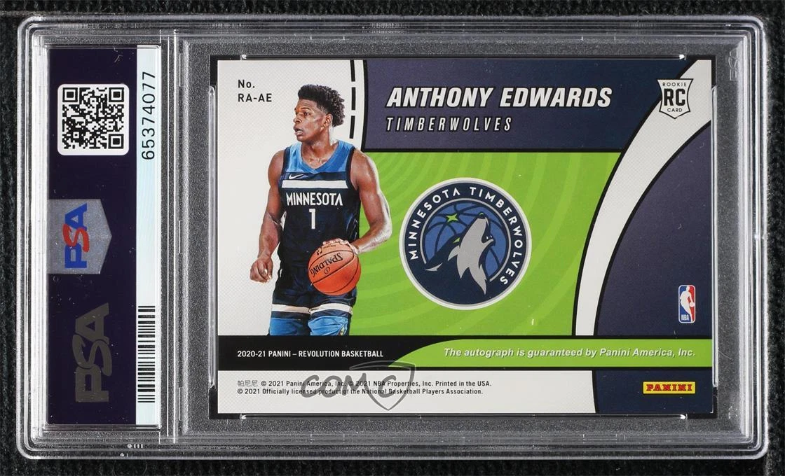 2020-21 Panini Revolution Anthony Edwards #RA-AE PSA 9 MINT Rookie