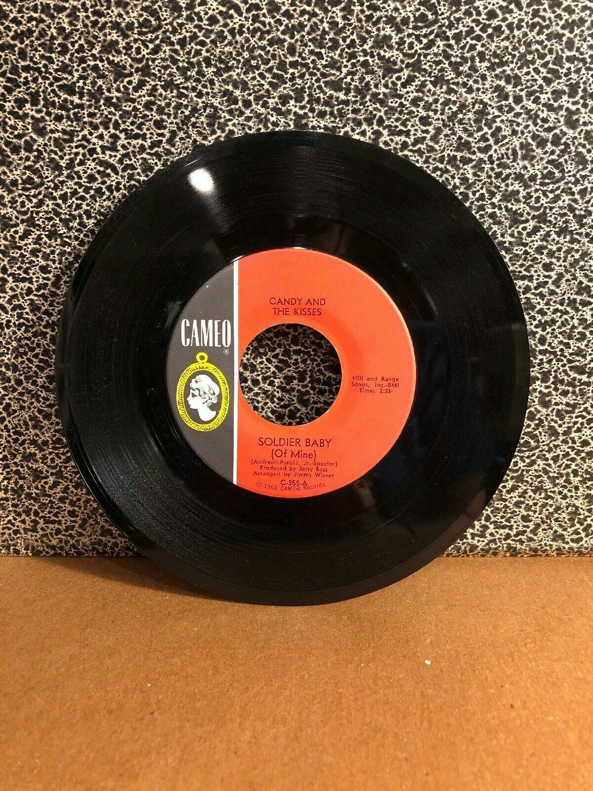1960 CANDY AND THE KISSES 45RPM 7” Single Cameo Records ”Soldier Baby” (J59)