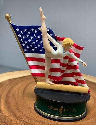 Hallmark 1996 Olympic Spirit Collection Gymnast Figurine with American Flag