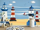 3D Blue Lighthouse 517RAI Wallpaper Mural Self-adhesive Removable Sticker Amy
