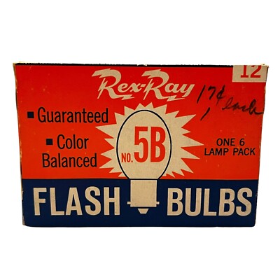 Vintage REX-RAY FLASH BULBS No. 5B Never Used 9 Blue Bulbs Total READ ...
