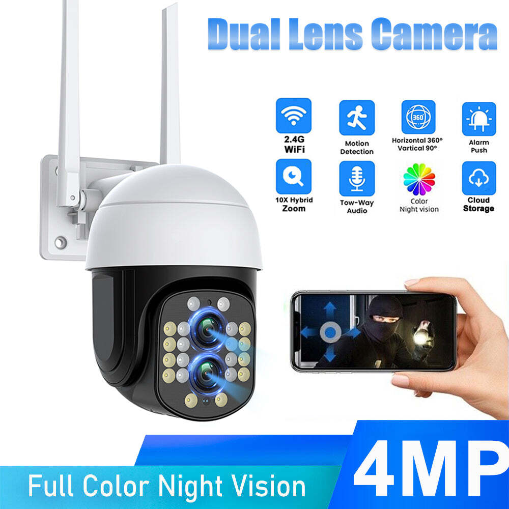 Security Camera Wireless Outdoor 4MP Home Night Vision Wifi CCTV Camera 10x Zoom-image