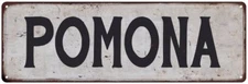 POMONA Vintage Look Rustic Metal Sign City State 106180041071