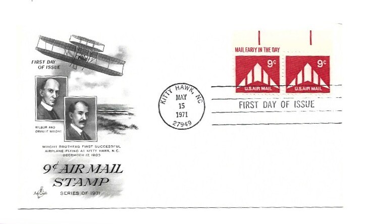 C77 9c Delta Plane Artcraft, pair, 'mail early in the day' FDC | eBay