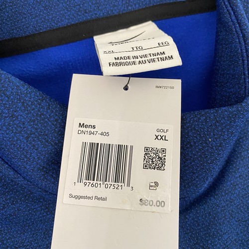 Maglione Nike Therma Fit Victory Golf blu 1/4 zip DN1947 uomo 2XL nuovo - Foto 8 di 12