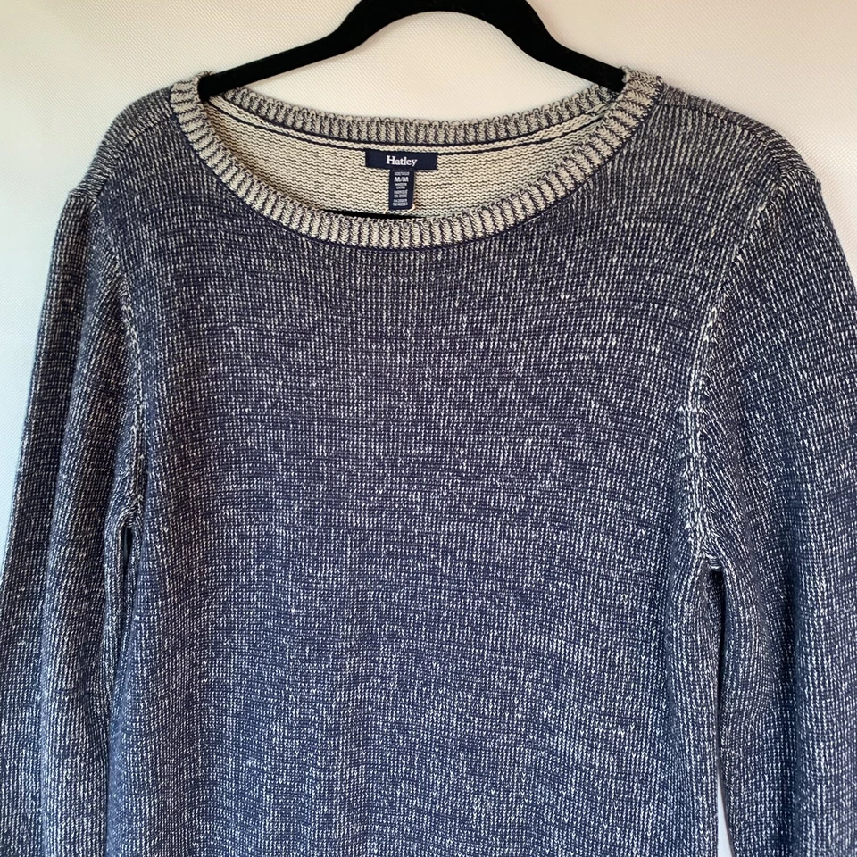 Vestido Suéter Hatley Mujer Claire Nuevo con Etiquetas Algodón Azul Marino Talla Mediana Manga Larga Foto 2 de 4