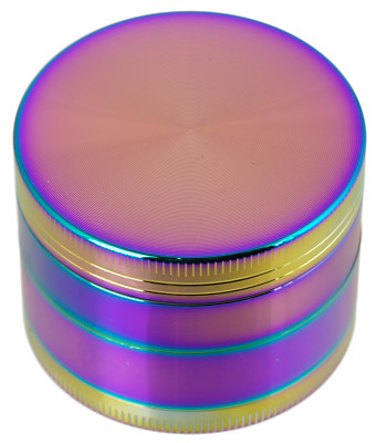 2.5'' 4 Layer Metal Tobacco Crusher Hand Muller Smoke Herbal Grinder Rainbow SP