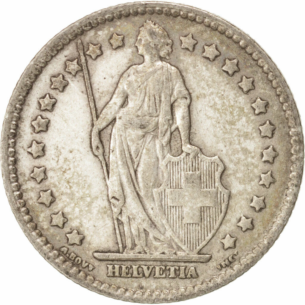 [#413211] Coin, Szwajcaria,, 1921, Berno, SS+, Srebro, KM:24