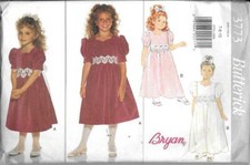 Vintage Butterick 3773 Bryan Girls' Party Flower Girl Dress - Size 7-10