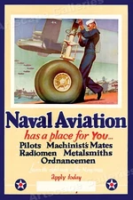 "Naval Aviation has a place for YOU!" WW2 Navy Recruiting Poster - 24x36