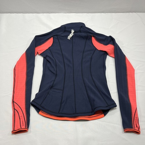 Lululemon Run Switch Back 1/2 Zip Reversible Pullover Orange Blue Womens Size 6 - Picture 9 of 11