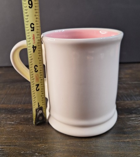 By Magenta Happy Little Spring Mug- 20 Oz- Ceramic -Pink Interior Bunny W/heart - Picture 5 of 8