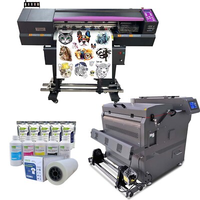 24in 60cm DTF Printer w/ DTF Powder Shaker Dryer 2pcs Printheads