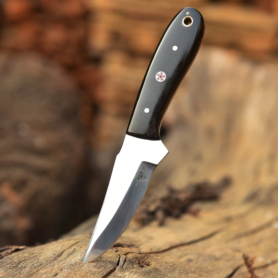 Hecho a mano D2 Acero Personalizado CUERNO DE BÚFALO Caza Camping Deporte Skinner Cuchillo Edc Foto 3 de 4