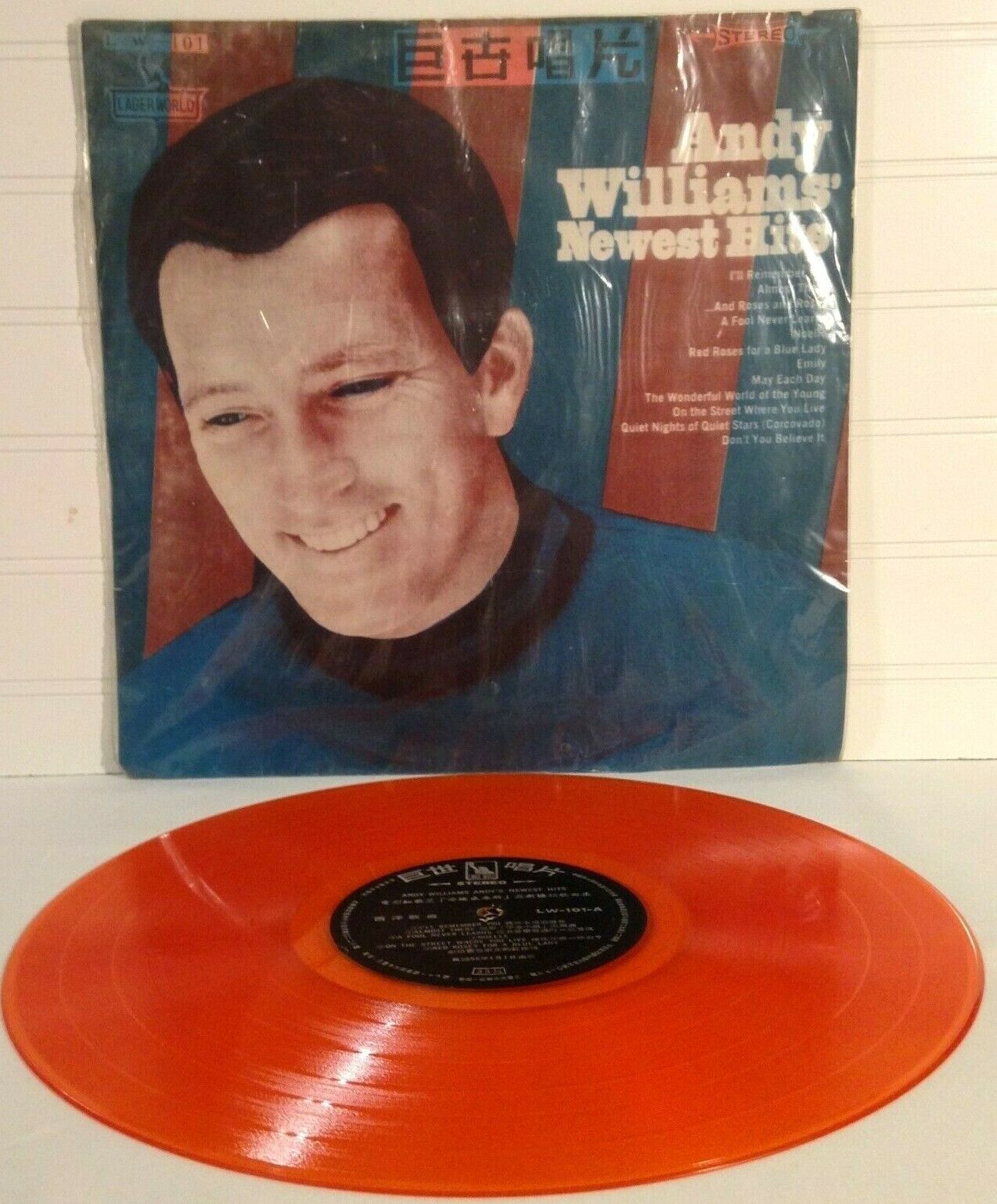Andy Williams Andy's Newest Hits Vinyl LP 1966 Orange Large World Taiwan Jazz