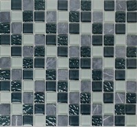 Mosaik Fliese Transluzent Grau Glasmosaik Crystal Stein Grau Mos82-0204_F