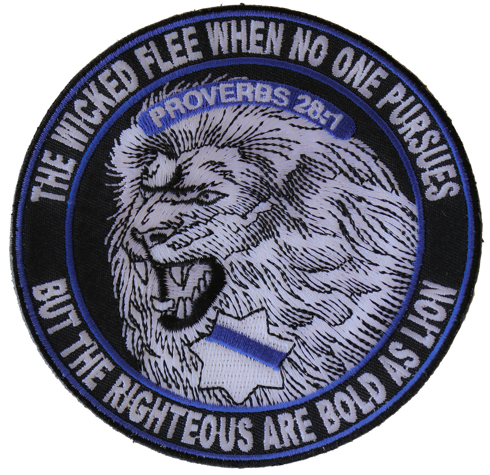The Righteous Are Bold as Lions Patch for Law Officers - 4x4 inch - P6141