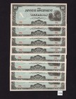 (BN-2206) JIM, Japanese Invasion Money, nice group of 8 banknotes, No serial #